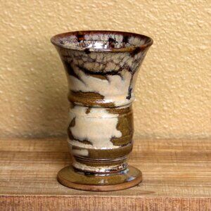 Handmade Wheel-thrown Pottery Wine Cup or Vase by HoJo Clay Arts Earthy Tones